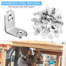 Load image into Gallery viewer, 40PCS L Bracket Corner with 80PCS Screws, Corner Bracket, Angle Bracket Fastener for Wood Furniture Bedframe Cabinet
