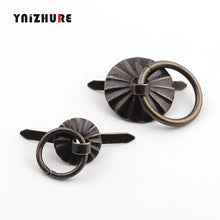 Load image into Gallery viewer, Doorknob 40Pcs Antique Sun Drawer Cabinet Desk Door Pull Handle Knob Furniture Hardware,Ring Pin Handle,Bronze Tone
