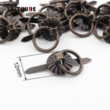 Load image into Gallery viewer, Doorknob 40Pcs Antique Sun Drawer Cabinet Desk Door Pull Handle Knob Furniture Hardware,Ring Pin Handle,Bronze Tone
