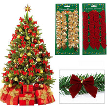 Load image into Gallery viewer, Christmas Tree Decorations Christmas Decorative Bowknot Christmas Bowknot Christmas Gifts 12 PCs Per Card

