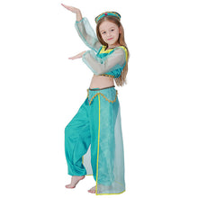 Load image into Gallery viewer, Children's Day Halloween Green Arab Girls' Costume Children's Belly Dance Clothes India Dancing Dress
