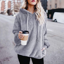 Load image into Gallery viewer, Women Warm Fluffy Winter Top Hoodie Sweatshirt Ladies Hooded Pullover Jumper
