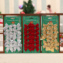 Load image into Gallery viewer, Christmas Tree Decorations Christmas Decorative Bowknot Christmas Bowknot Christmas Gifts 12 PCs Per Card
