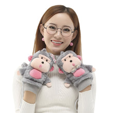 Load image into Gallery viewer, Children's Gloves Keep Warm New Winter Girls' Plush Cute Cartoon Cold-Proof Gloves
