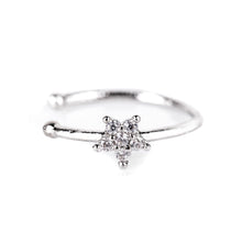 Load image into Gallery viewer, Piercing Jewelry Fashion Exquisite Zircon Nose Ring Silver 6 Diamond Flower Shape Nose Stud
