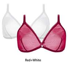 Load image into Gallery viewer, Varsbaby Women Sexy 2Pcs  See-Through Plus Size Sexy Lingerie Bra
