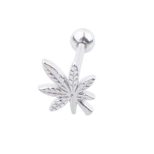 Load image into Gallery viewer, Stainless Steel Tongue Pin Piercing Jewelry Tongue Ring Leaves Tongue Pin Ear Bone Stud
