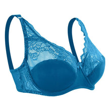 Load image into Gallery viewer, Queenral New Lace Perspective Bra Women Sexy Lingerie Underwire Embroidery Floral Bralette Plus Size
