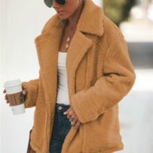 Load image into Gallery viewer, Women's Autumn and Winter Fashion Zipper Pocket Long Sleeve Top Plush Coat
