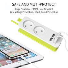 Load image into Gallery viewer, Plug Power Strip Socket Splitter Wall Multiple Socket Portable 4 USB Port HUB for Mobile Phone Tablet 1200W 250V,1.5m Cable
