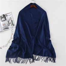 Load image into Gallery viewer, Women's Cashmere-like Solid Color 2023 Autumn and Winter Thickening Tassel Shawl Women's Big Red Scarf
