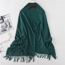 Load image into Gallery viewer, Women's Cashmere-like Solid Color 2023 Autumn and Winter Thickening Tassel Shawl Women's Big Red Scarf
