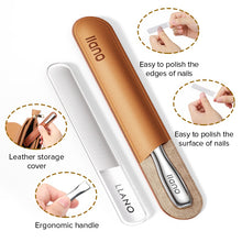 Load image into Gallery viewer, B12 ℗Llano Stainless Steel Nano Nail File with Anti-Slip Handle Free Leather Case
