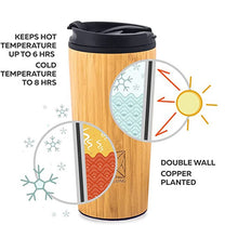 Load image into Gallery viewer, 450ml Bamboo Coffee Cup Stainless Steel Eco-Friendly Thermos Water Bottle Flip Lid Travel Cup Portable For Retirement Gift

