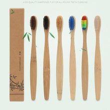 Load image into Gallery viewer, 1Pcs Bamboo Toothbrush With Charcoal Bristles Natural Dental Care For Home Family Travel
