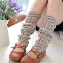 Load image into Gallery viewer, Twist Autumn and Winter Bunching Socks Women's Korean-Style Knitted Warm Japanese Socks Wool Leg Warmers Thigh High Sock
