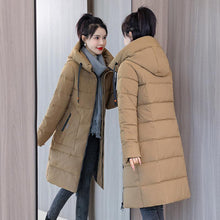 Load image into Gallery viewer, Autumn Winter Thicken Female Warm Long Parka Women Solid Color Loose Hooded Coat Jackets Outwear
