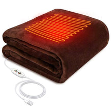 Load image into Gallery viewer, 45x80cm USB Electric Heating Shawl Washable 3 Heat Settings with Timing Function Heated Blanket #W0
