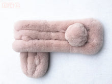 Load image into Gallery viewer, Real Rabbit Fur Scarf Women's Short Scarf Winter Warm Thickened Fur Three-Tube Big Fur Ball

