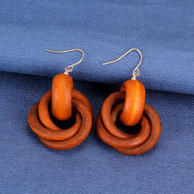 Load image into Gallery viewer, Vintage Oak Earrings Female Personality Spiral Ring Earrings Jewelry
