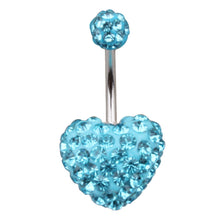 Load image into Gallery viewer, Hot Love Belly Ring Belly Ring Shambhala Full Diamond Navel Stud Piercing Jewelry
