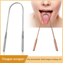 Load image into Gallery viewer, Stainless Steel Oral Cleaner Brush Tongue Scraper Fresh Breath Cleaning Coated Tongue Toothbrush Oral Hygiene Care Tools
