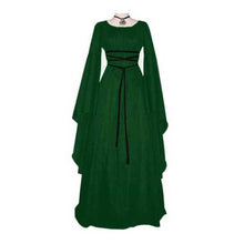 Load image into Gallery viewer, Halloween Costume Retro Long-sleeved Round Collar Belt Irregular Women's Dress

