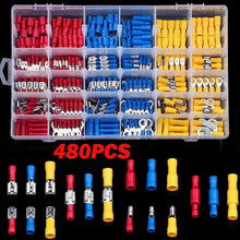 Load image into Gallery viewer, 480/300/280Pcs Assorted Spade Terminals Insulated Cable Connector Electrical Wire Crimp Butt Ring Fork Set Ring Lugs Rolled Kit
