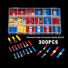 Load image into Gallery viewer, 480/300/280Pcs Assorted Spade Terminals Insulated Cable Connector Electrical Wire Crimp Butt Ring Fork Set Ring Lugs Rolled Kit
