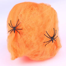 Load image into Gallery viewer, Hanyu Happy Halloween Decoration Halloween Masquerade Props Cotton Cobwebs Spiderweb with Spiders
