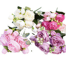 Load image into Gallery viewer, Beautiful Rose Peony Artificial Silk Flowers Small bouquet flores Home Party Spring Wedding Decoration  Fake Flower
