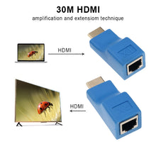 Load image into Gallery viewer, 4k*2k Signal Adapter Rj45 HDMI-compatible Extender Extension Up To 30m In Length Over Cat5e/6 Utp Lan Lan Network Port 2.5 Gbps
