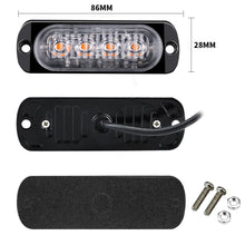 Load image into Gallery viewer, 4LED Car Strobe Warning Light Grill Flashing Breakdown Emergency Light Car Truck Trailer Beacon Lamp LED Side Light For Cars 12V
