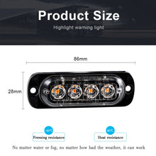 Load image into Gallery viewer, 4LED Car Strobe Warning Light Grill Flashing Breakdown Emergency Light Car Truck Trailer Beacon Lamp LED Side Light For Cars 12V
