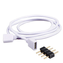 Load image into Gallery viewer, 4PIN RGB Extension Cable 30cm 1m 2m 3m 5m 10m White Black Copper Conduct Extend Wire With Needles For 2835 5050 LED Strip Light
