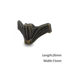 Load image into Gallery viewer, 4Pcs/Set Antique Wood Box Feet Leg Corner Protector Triangle Rattan Carved Decorative Bracket For Furniture Hardware
