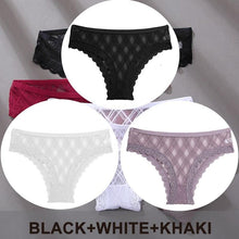 Load image into Gallery viewer, 3Pcs/Set Women's Panties Sexy Lace Lingerie Temptation Underwear Briefs Pespective Woman Thongs Mesh Underpants Female Erotic Underwear
