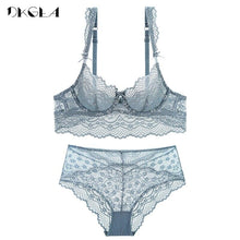 Load image into Gallery viewer, Women Hollow Out Lace Bra Set Sexy Brassiere Ultrathin Underwear Plus Size
