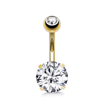 Load image into Gallery viewer, 316L Surgical Steel Belly Button Ring Bar Crystal Rhinestone Body Piercing Navel Ring Belly Ring
