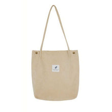 Load image into Gallery viewer, Women Corduroy Casual Shopping Cloth Bag Female Canvas Shoulder Bag Environmental Storage Handbag Reusable Foldable Eco Grocery Totes
