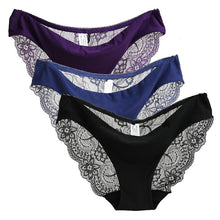 Load image into Gallery viewer, Women Lace Panties Seamless Cotton Panty Hollow Briefs Underwear 3pcs/lot
