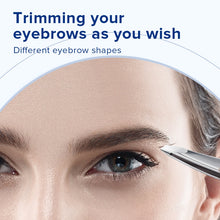 Load image into Gallery viewer, Llano 2Pcs Eyebrow Tweezer Hairs Puller Stainless Steel Eye Brow Clips Eyelash Removal Makeup Tools Sliver&amp;black
