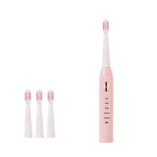 Load image into Gallery viewer, Electric Toothbrush Men Women Couple Houseehold Whitening IPX7 Waterproof Sonic Toothbrush Ultrasonic Automatic Tooth Brush with 4 Brush Heads
