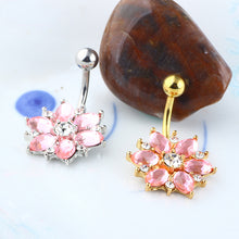 Load image into Gallery viewer, 1PCS Surgical Steel Body Piercing Jewelry Flower Navel Belly Bar Pircing Belly Piercing belly button rings for girls
