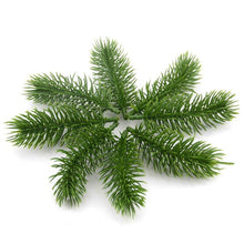 Load image into Gallery viewer, 5/20/100pcs Artificial Plastic Green Pine Plants Branches Wedding Home Party Decorations DIY ChristmasTree Handcraft Accessories
