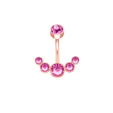 Load image into Gallery viewer, 5 Crystals Belly Button Rings for Women Girls 316L Surgical Steel Curved Navel Barbell 14g Dangled Body Jewelry Piercing Ombligo
