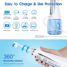 Load image into Gallery viewer, 5 Modes Oral Irrigator USB Rechargeable Water Floss Portable Dental Water Flosser Jet 300ml Irrigator Dental Teeth Cleaner+5 Jet
