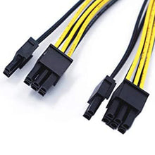 Load image into Gallery viewer, 5-Pack PCI-E 8Pin to 2X 8 Pin (6+2) Power Splitter Cable for PCIE PCI Express Image Card Y - Splitter Extension Cable
