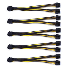 Load image into Gallery viewer, 5-Pack PCI-E 8Pin to 2X 8 Pin (6+2) Power Splitter Cable for PCIE PCI Express Image Card Y - Splitter Extension Cable
