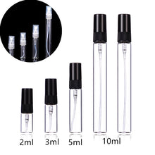 Load image into Gallery viewer, 5pcs/Pack 2ml 3ml 5ml 10ml Mist Spray Bottle Spray Pump Bottle Travel Refillable Glass Perfume Bottle With Sprayer
